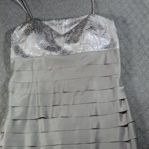 Alex Evenings Taupe Formal Midi Dress